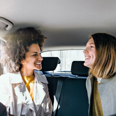 Two women in car